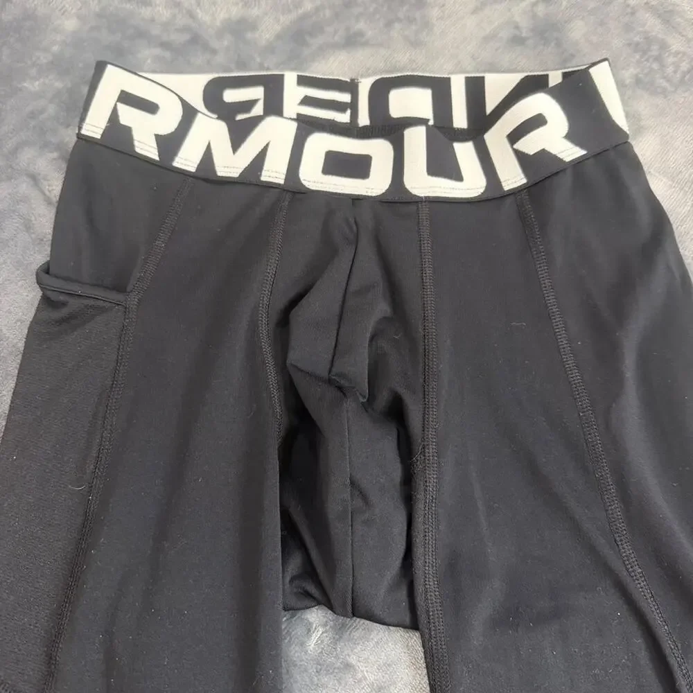 Mens Under Armour Cold Gear Black Spandex Tights Compression Pants Sz S